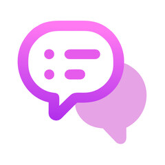 Fototapeta premium pink gradient chat bubble icon for communication and messaging design concept