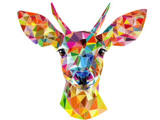 Isolated Geometric Deer Portrait