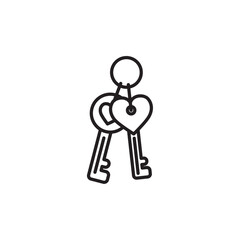 love keys, romantic keychain, heart key vector, couple keyring, wedding keys icon, minimalist love icon, heart-shaped tag, keys of love, valentine keychain, symbolic keys vector