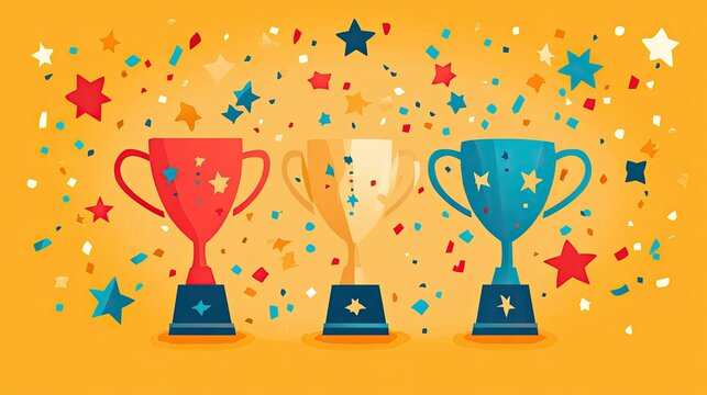 Success Clipart - Clipart symbolizing success, such as trophies, goals, and achievement icons, ideal for motivational projects, awards, and celebrations.