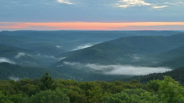 Blick, Katzenbuckel, Berg, Waldkatzenbach, Waldbrunn, Odenwald, Neckar Odenwald Kreis, Baden-W&uuml;rttemberg, Deutschland, Europa
