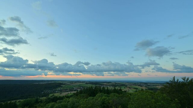 Blick, Katzenbuckel, Berg, Waldkatzenbach, Waldbrunn, Odenwald, Neckar Odenwald Kreis, Baden-W&uuml;rttemberg, Deutschland, Europa