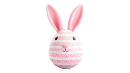 Colorful striped bunny decoration for spring festivities
