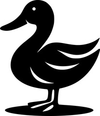 Stylish Black and White Silhouette of a Duck