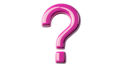 Bright pink question mark design with transparent background