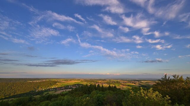 Blick, Katzenbuckel, Berg, Waldkatzenbach, Waldbrunn, Odenwald, Neckar Odenwald Kreis, Baden-W&uuml;rttemberg, Deutschland, Europa