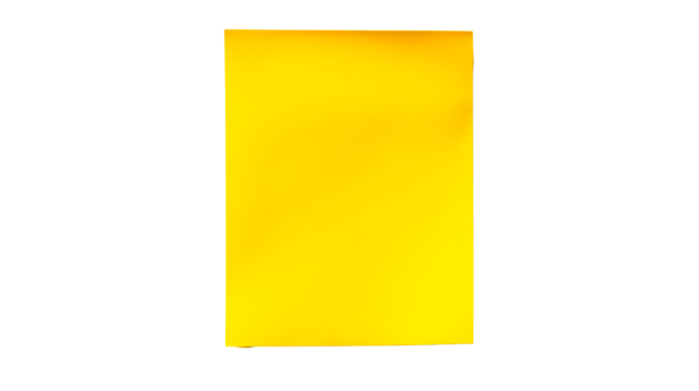 Bright yellow sheet with transparent background for design use