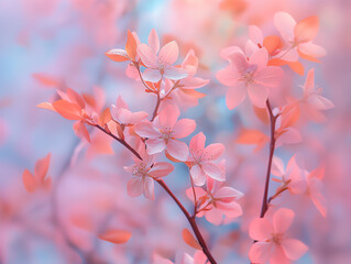 Beautiful Apricot Blossom Tree in Soft Pink Pastel Colors – Dreamy Spring Background with Blooming Flowers, Peaceful Nature Scene, Floral Close-Up, Ideal for Seasonal Design or Wallpaper