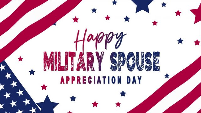Happy military spouse appreciation day card features an American flag design, suitable for honoring and thanking military spouses.