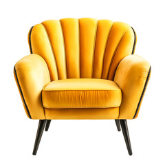 Luxurious Yellow Velvet Armchair Elegant Design Comfortable Seating