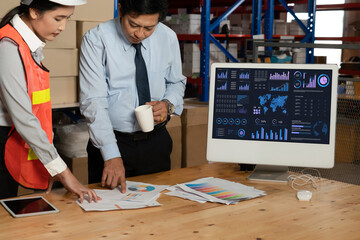 Business data dashboard provide business intelligence analytic for marketing strategy planning snugly with big data set to analyze customer demands and foreseeing business future