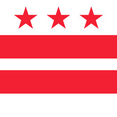 Flag of Washington D.C. - square variant