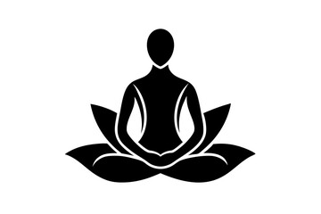 silhouette of yoga man