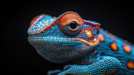 Obraz premium Exploring vibrant chameleon-inspired fashion that blends nature with creativity in an artistic display of colors and textures during an enchanting evening