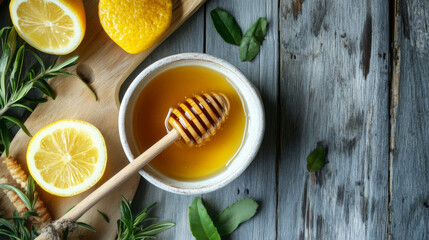 Refreshing bowl of chilled Greek yogurt sweetened with honey