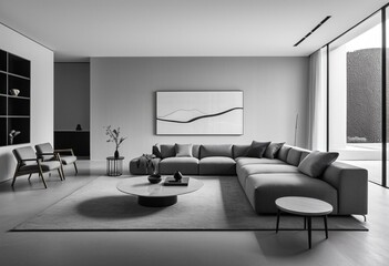A living room with a large sectional couch and a television.