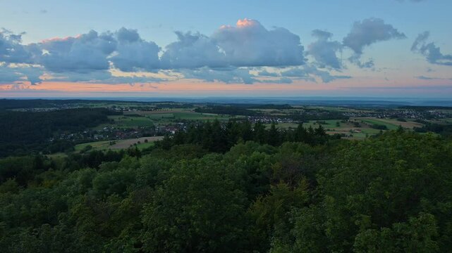 Blick, Katzenbuckel, Berg, Waldkatzenbach, Waldbrunn, Odenwald, Neckar Odenwald Kreis, Baden-W&uuml;rttemberg, Deutschland, Europa