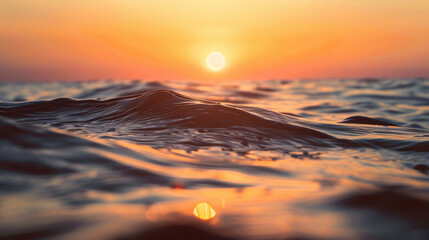 Sunrise over the sea with very clear water 