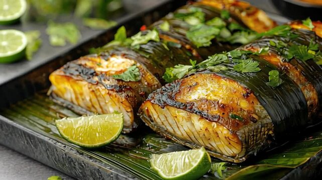 kancha ilish paturi video indian food