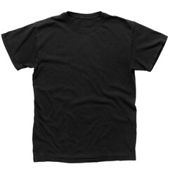 dark black t shirt isolated on white background