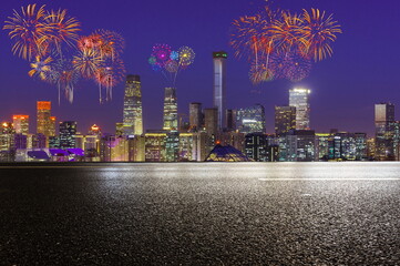 celebration night fireworks in the city building landscape road outdoor

