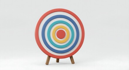 3D render showing virtual target board Success concept, planning and setting goals objectives for business investment