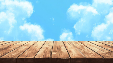 wooden floor and sky