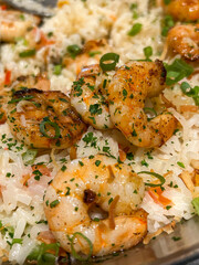 Very appetizing rice made with shrimp, spices, green herbs and very delicious