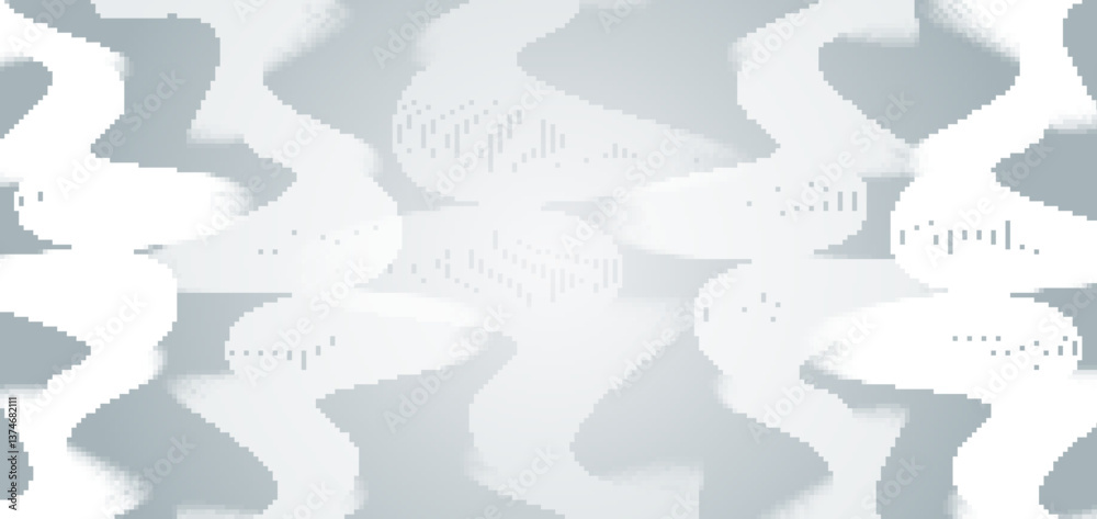 Aufkleber Abstract futuristic background with smooth wavy lines and glowing elements. Elegant grey gradient creates a technological, digital and innovative atmosphere. Great for design banner, presentation.