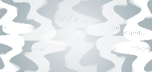 Abstract futuristic background with smooth wavy lines and glowing elements. Elegant grey gradient creates a technological, digital and innovative atmosphere. Great for design banner, presentation.