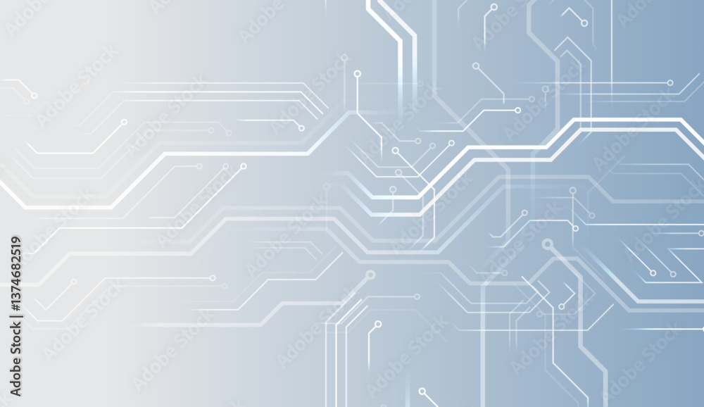 Aufkleber Abstract modern digital science technology futuristic circuit board. Cyber connection on the grey background. Hi-tech communication design. Electronic vector illustration.