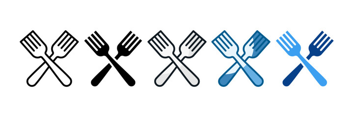 Fork Icon Set Multiple Style Collection