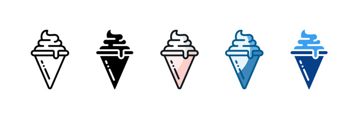 Ice Cream Icon Set Multiple Style Collection