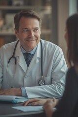 Fototapeta premium a doctor talking to a patient