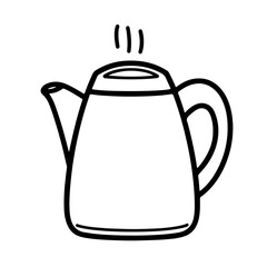 Fototapeta premium Outline Kettle Illustration in Minimalist Vector Style