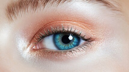 Obraz premium a striking blue eye with golden eyeshadow