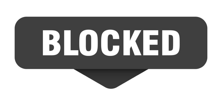 blocked sticker. blocked sign on transparent background