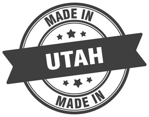Made in Utah round sign. Made in Utah stamp.