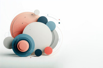 Obraz premium Abstract composition of colored circles. Space for text.