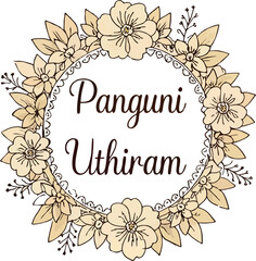 abstract illustration happy panguni uthiram flower beground india