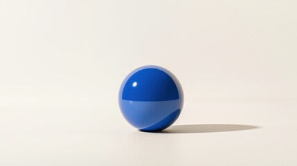 3d rendering of a blue sphere on a plain white background. the sphere is spherical in shape and appears to be made of a smooth, shiny material.