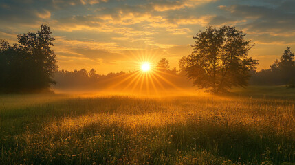Fototapeta premium sunrise in the field