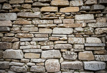 Obraz premium A stone wall with a plant growing out of it.