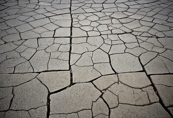 A crack in the ground in a parking lot.