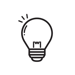 Obraz premium シンプルでかわいい電球のアイコン