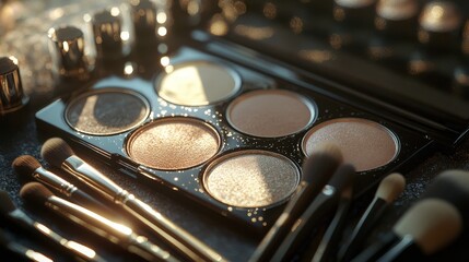 This eyeshadow palette features warm tones and comes with soft makeup brushes, ideal for creating beautiful eye effects