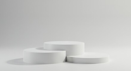 Minimalist White Product Display Stand Platform for Showcase and Presentation