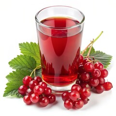 red currant juice on white background, isolated