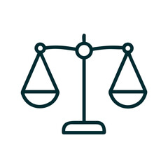 Legal scales symbolizing justice in minimalist design  