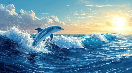 Obraz premium Ocean and Sea Drawings - Ocean and sea-themed drawings capturing marine life, waves, and coastlines, ideal for nautical designs, beach-themed projects, and ocean art.